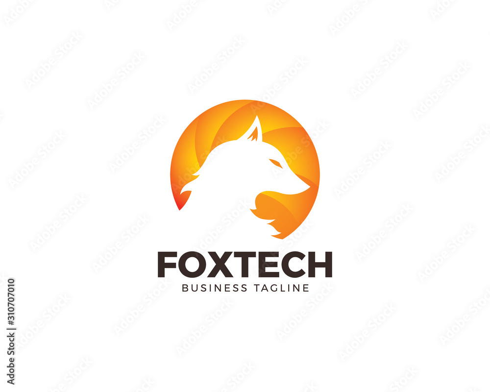 Fox technology logo design Fox technology logo design