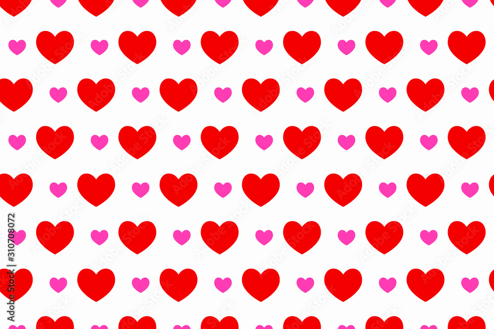 Vector seamless pattern illustration design on the theme of Valentines Day on February 14th. For printing on paper, wallpaper, covers, textiles, fabrics, for decoration, decoupage, and other.