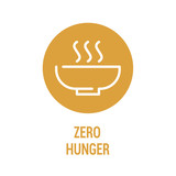 Zero hunger color icon. Corporate social responsibility. Sustainable Development Goals. SDG sign. Pictogram for ad, web, mobile app, promo. UI UX design element. Editable stroke