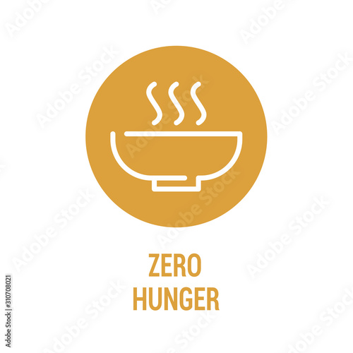 Valokuvatapetti Zero hunger color icon