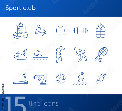 Sport club line icon set