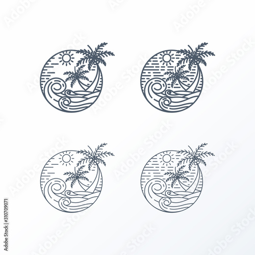 palm beach line art logo set © lelevien