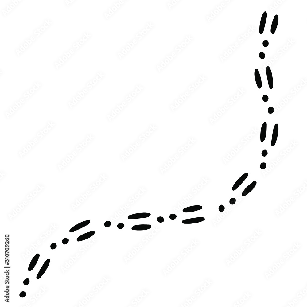 Vector black flat hare or rabbit foot print steps path isolated on white background Vector black flat hare or rabbit foot print steps path isolated on white background