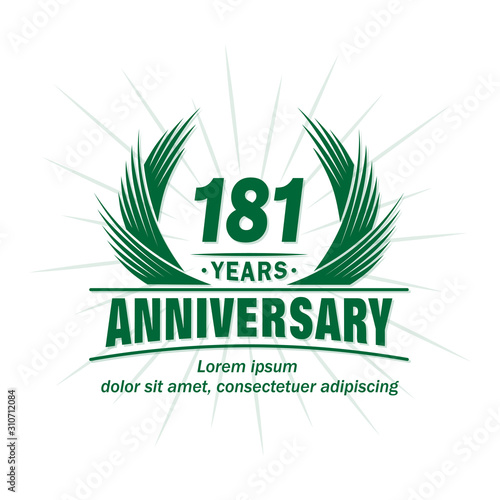 181 years logo design template. 181st anniversary vector and illustration.