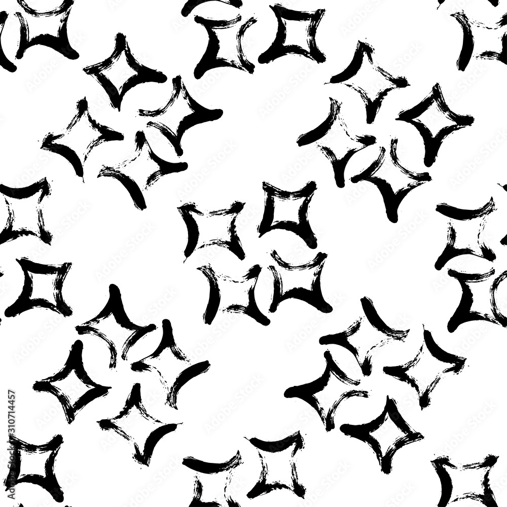 Seamless pattern with hand drawn brush strokes. Ink illustration. Geometric pattern for wrapping paper. Monochrome design. Seamless pattern with hand drawn brush strokes. Ink illustration. Geometric pattern for wrapping paper. Monochrome design.