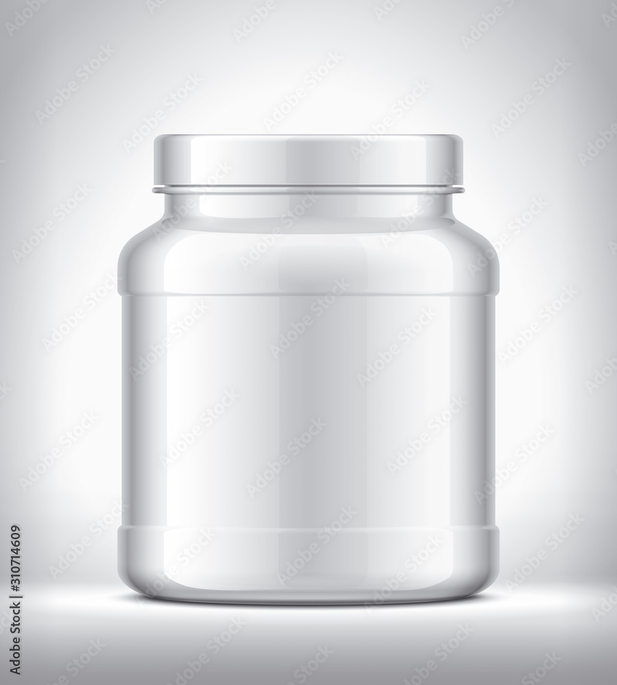Plastic Jar on background. Glossy surface version. Plastic Jar on background. Glossy surface version.