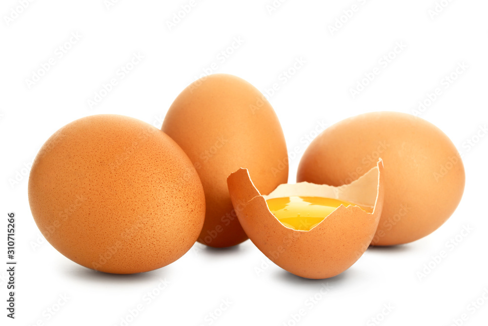 Fresh eggs on white background Fresh eggs on white background