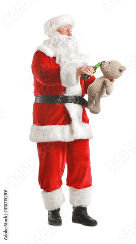 Funny drunk Santa Claus wit...