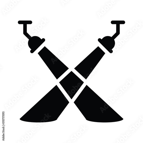 art and craft related cinema lights vector in solid style
