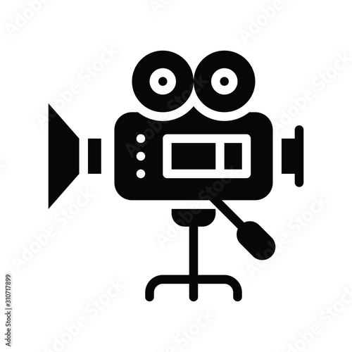 video camera recorder related art or craft vector in solid design