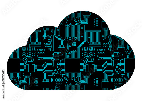 gz622 GrafikZeichnung - english - data cloud: storage network / digital data - cloud computing - digitalization. g8805 photo