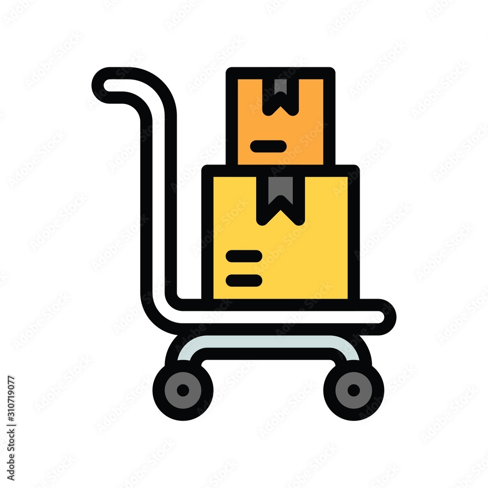 black friday related gift boxes on trolley vector with editable stroke black friday related gift boxes on trolley vector with editable stroke