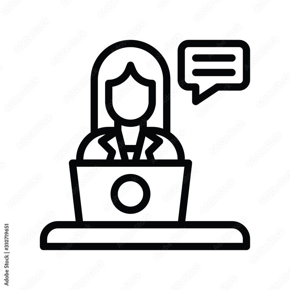 character talking or messaging vector in lineal style