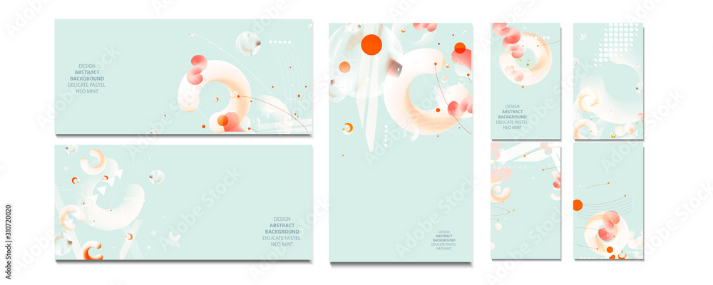 кораловыеElegant neo mint color pastel muted pale calm tones card templates set кораловыеElegant neo mint color pastel muted pale calm tones card templates set