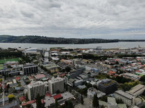 Dunedin, Otago / New Zealand - December 19, 2019: The Majestic Coast View of the Dunedin city and rural areas