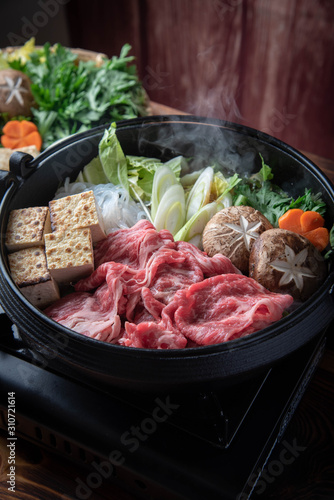 Sukiyaki, japanese famous beef hot pot