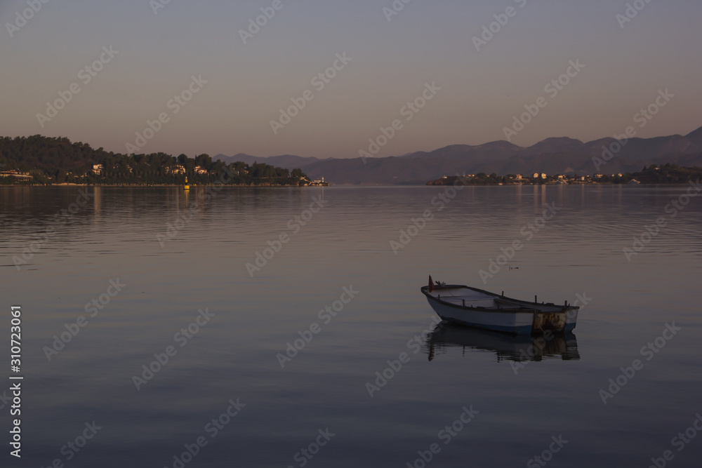 Calm waters of the Aegean, minimalism, background, Turkey