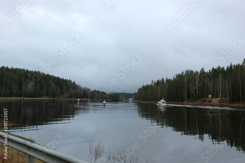 small boat in the Saimaa canal
