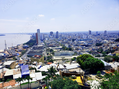 General view of Guayaquil from Santa Ana Hill. Ecuador.