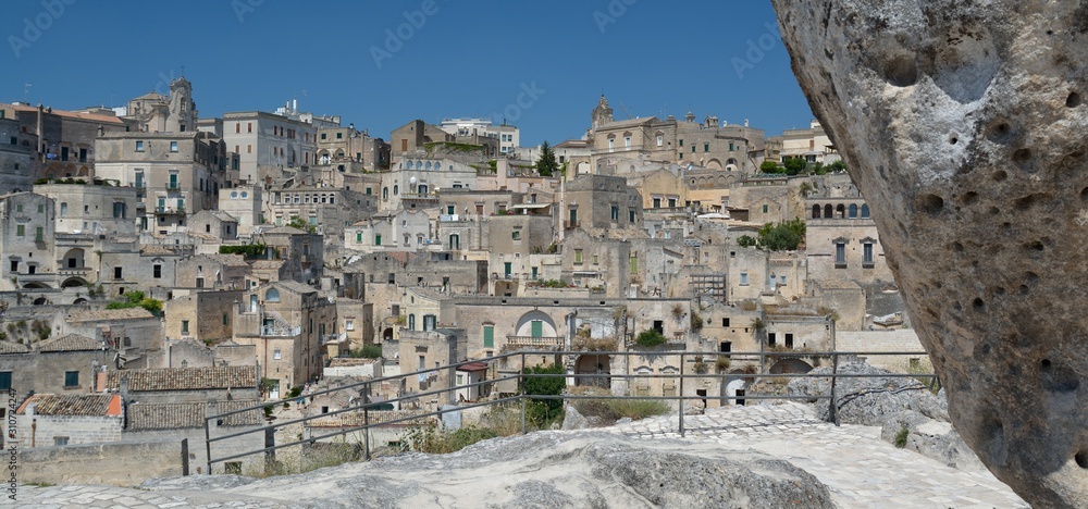 Matera is a city located on a rocky outcrop in Basilicata, in Southern Italy. It includes the area of the Sassi, a complex of Cave Houses excavated in the mountain.