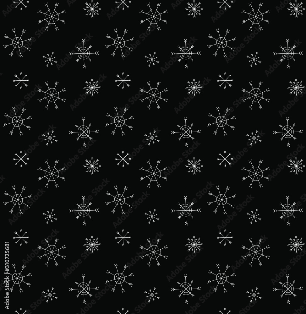 Vector seamless pattern of white hand drawn doodle sketch isolated on black background Vector seamless pattern of white hand drawn doodle sketch isolated on black background