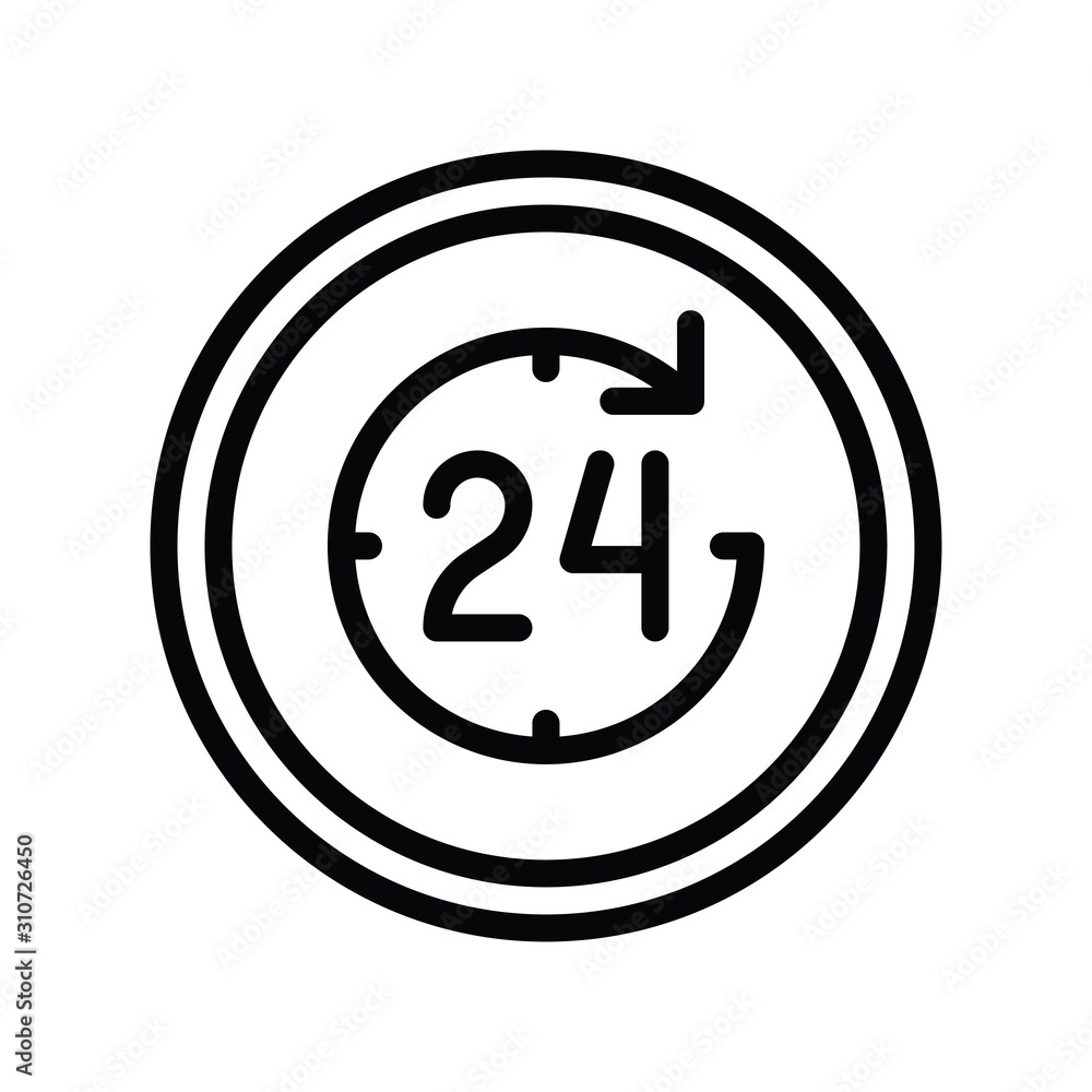 clock circle twenty four hour service vector in lineal style clock circle twenty four hour service vector in lineal style