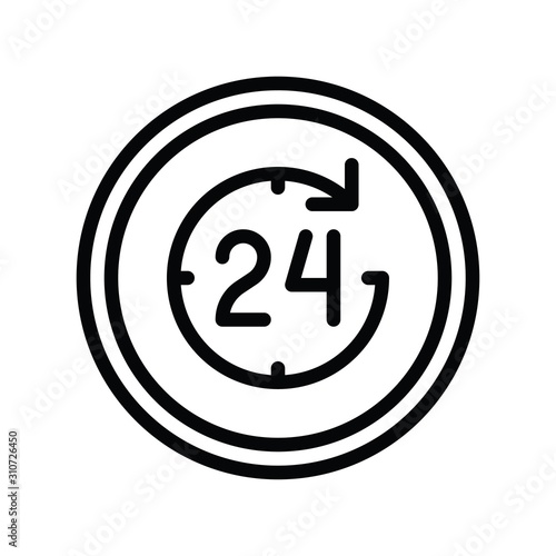 clock circle twenty four hour service vector in lineal style