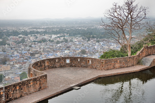An over view of Chittorgarh town from Chittorgarh Fort, Rajasthan, India