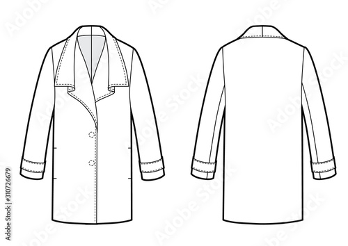 womans coat scarf collar bw sketch