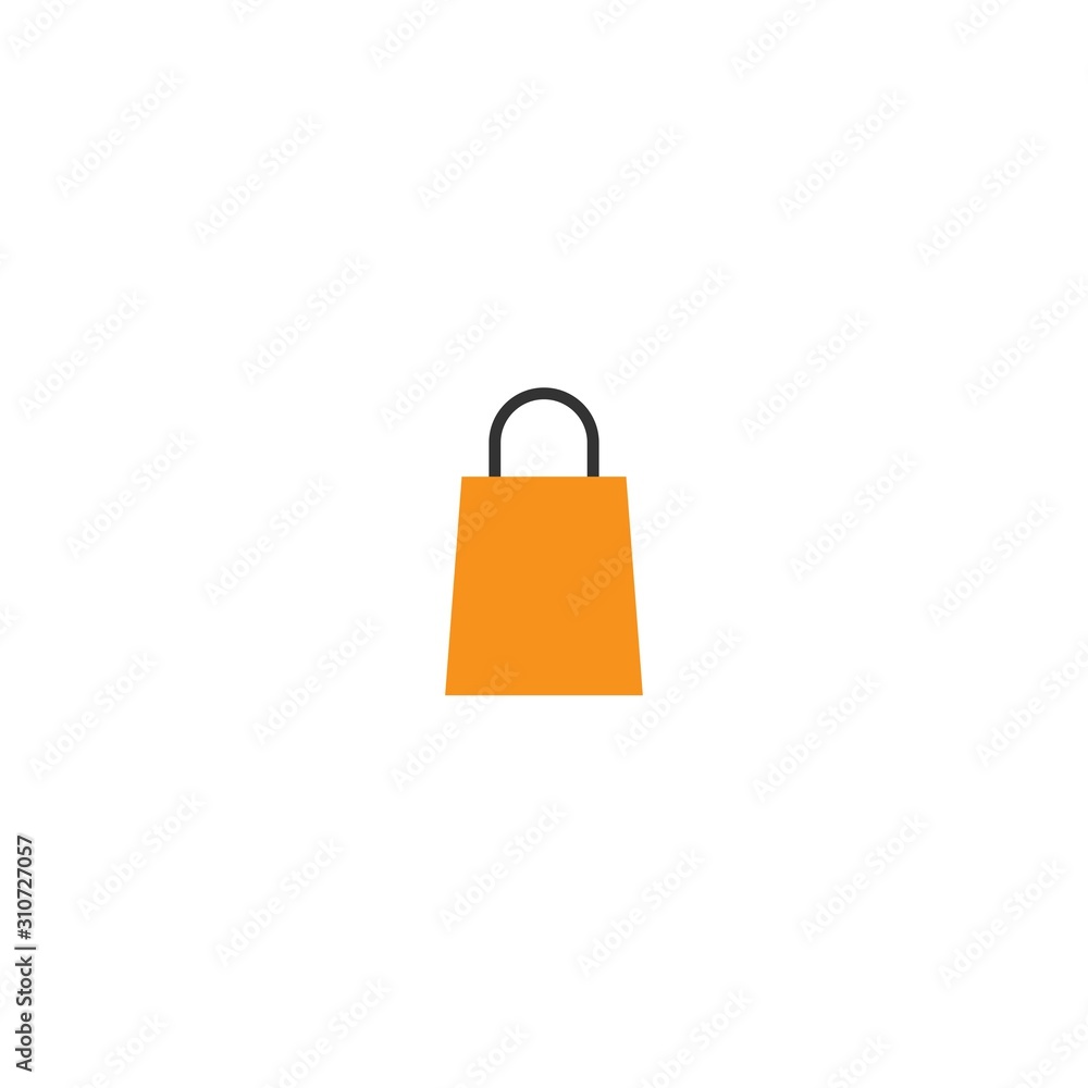 orange empty shopping paper bag. flat icon isolated on white. vector illustration. orange empty shopping paper bag. flat icon isolated on white. vector illustration.