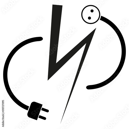 Stromstecker, Stromdose, Gefahr, Elektriker, Logo