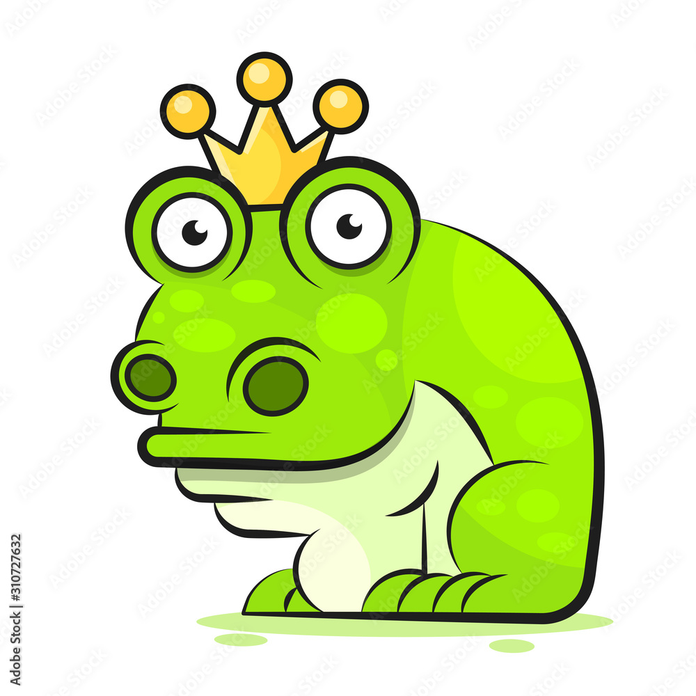 Fototapeta premium Illustration Of A Smiling Frog Suitable For Greeting Card, Poster Or T-shirt Printing.