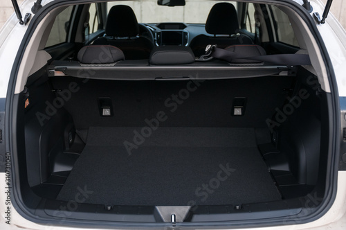 Empty opened car trunk