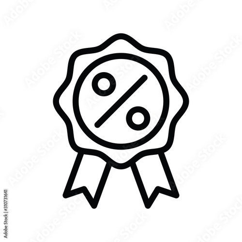 ribbon badge and percentage tag vector with lineal style