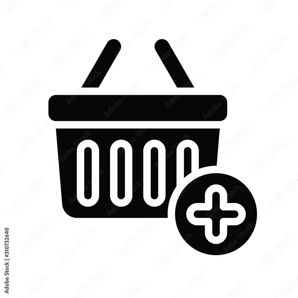 black friday related to basket and plus sign vector with solid design black friday related to basket and plus sign vector with solid design