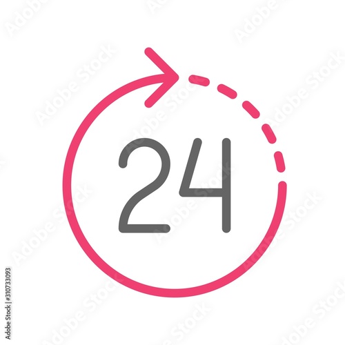 black friday related to twenty four hour sale vector with flat design