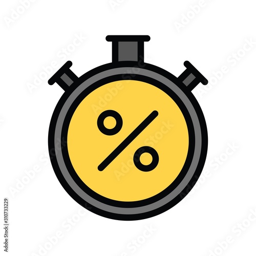 timer or stopwatch and discount tag vector with filled style