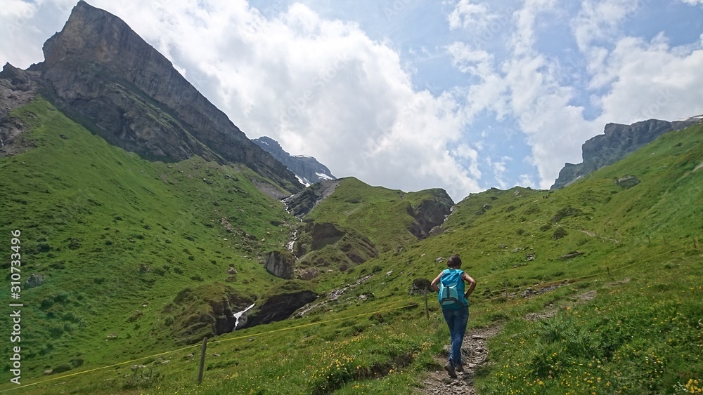 hiking in the swiss alps