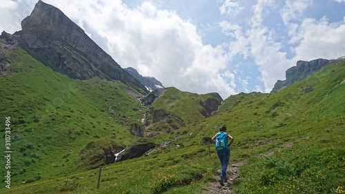 hiking in the swiss alps