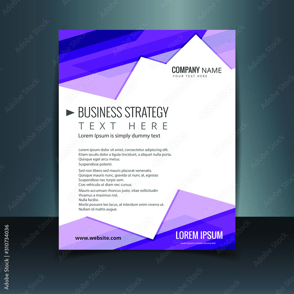 Fototapeta premium Cover design template for annual report. Abstract modern vector illustration. Cover presentation on a4. Abstract presentation templates. Flyer text font. Ad flyer text. White a4 brochure cover design