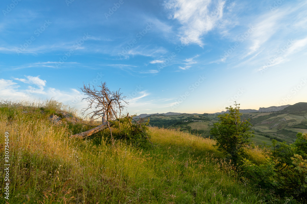 Landscape in San Marino with view to Marecchia valley