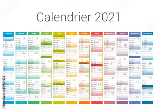 Format A3 - Calendrier 2021 pour entreprise avec logo sur 12 mois multicaque - modifiable - texte arial