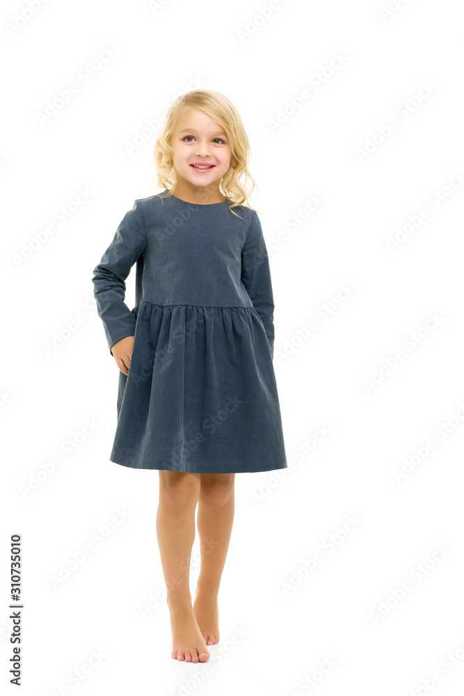 Fototapeta premium Cute little girl, full length studio portrait