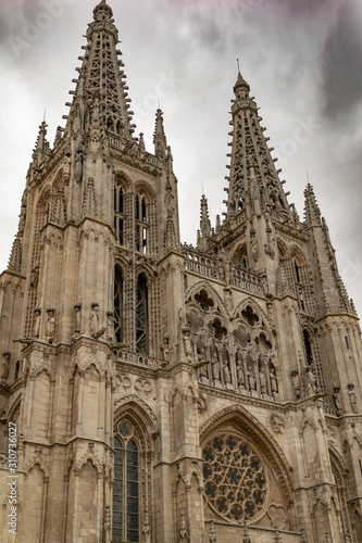 Towers of the gothic cathedral of Burgos