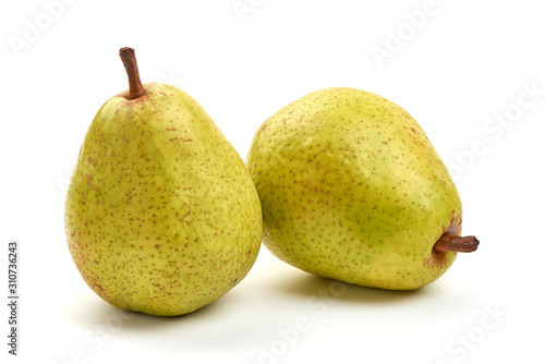 Juicy fresh ripe Williams pears, isolated on white background
