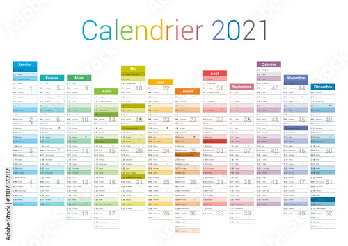 Calendrier 2021 pour entreprise avec logo sur 14 mois multicaque - modifiable - texte arial	