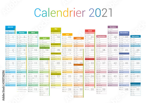 Format 650x450 mm - Calendrier 2021 pour entreprise avec logo sur 14 mois multicaque - modifiable - texte arial