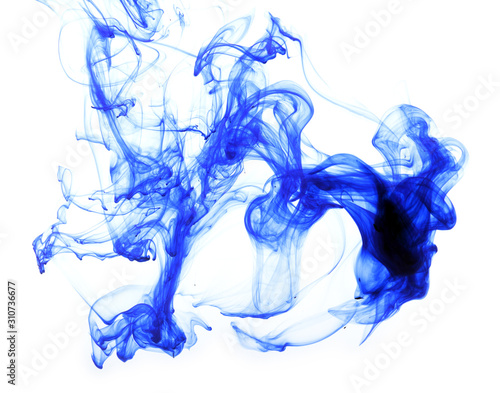 Abstract composition of blue ink