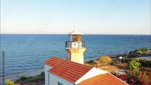 A lighthouse in Pervolia Village. Larnaca District, Cyprus
