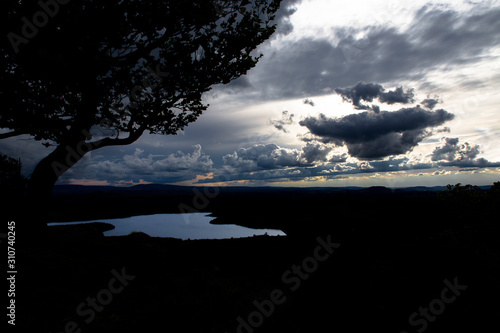 Prisecnice dam in Krusne hory mountains. photo